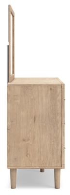 Cielden Queen Panel Headboard with Mirrored Dresser, Chest and Nightstand