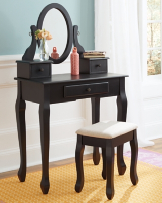Huey Vineyard Vanity and Mirror with Stool, , rollover