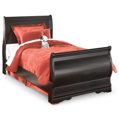 Anarasia Sleigh Bed, Black, grid