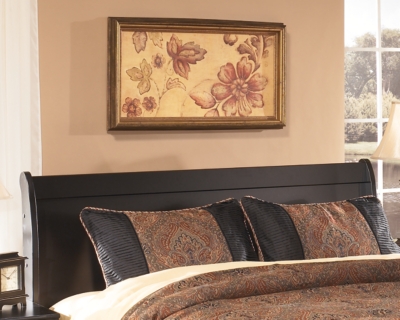 B128-77 Huey Vineyard Queen Sleigh Headboard, Black sku B128-77