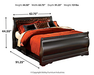 Huey Vineyard Queen Sleigh Bed with Dresser, Black, large