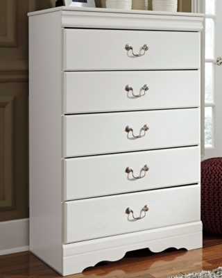 B129-46 Anarasia 5 Drawer Chest of Drawers, White sku B129-46