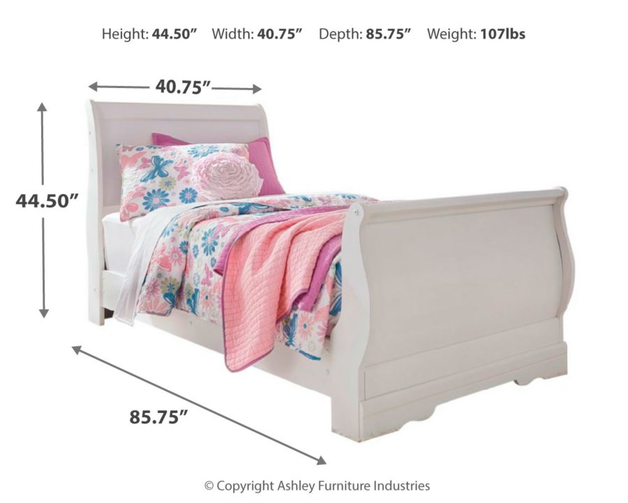 Cama doble tipo trineo Anarasia, cómoda y mesita de noche - image 5