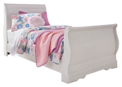 girls white sleigh bed