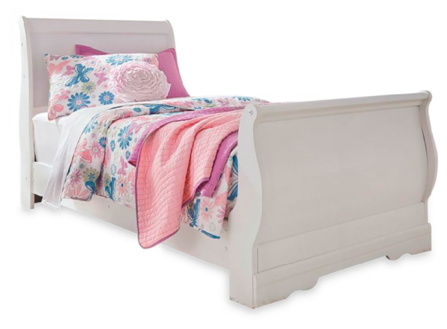Cama doble tipo trineo Anarasia, cómoda y mesita de noche - image 4
