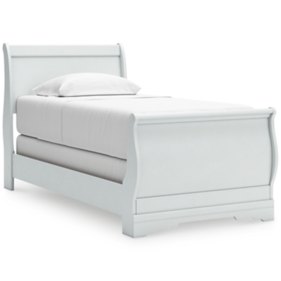 Anarasia Twin Sleigh Bed, White, large