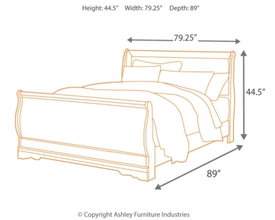 Anarasia Queen Sleigh Bed, White, large