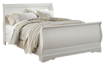 kids white sleigh bed