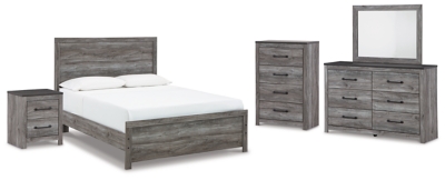 APG-B1290QPB7 Bronyan Queen Panel Bed with Mirrored Dresser, Che sku APG-B1290QPB7