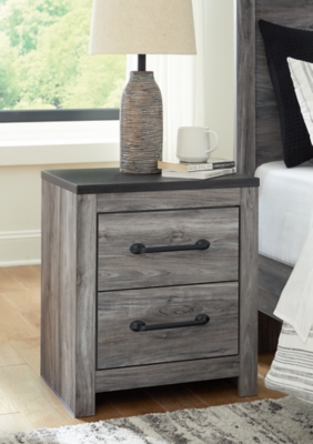 B1290-92 Bronyan 22 2 Drawer Nightstand, Dark Gray sku B1290-92