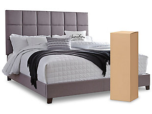 Dolante Queen Upholstered Bed with Mattress, Gray, rollover