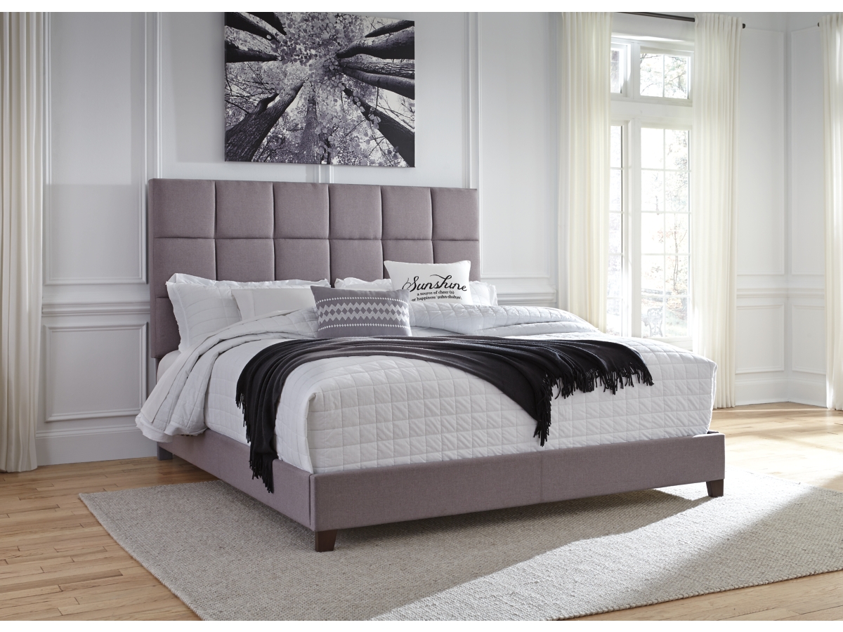 Grey upholstered deals bed ashley furniture