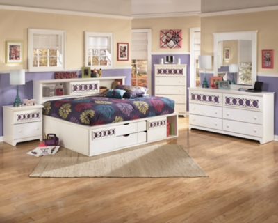 Zayley full 2025 bookcase storage bed