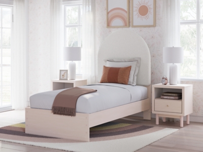 B1323B8 Wistenpine Twin Upholstered Panel Bed, Blush sku B1323B8