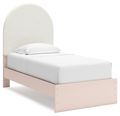 Wistenpine Twin Upholstered Panel Bed, Blush, large