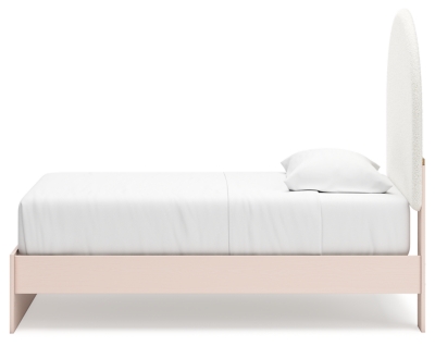 Wistenpine Twin Upholstered Panel Bed with Mirrored Dresser, Chest and Nightstand