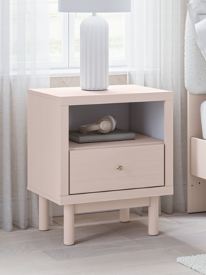 B1323-91 Wistenpine 21 1 Drawer Charging Nightstand, Blush sku B1323-91