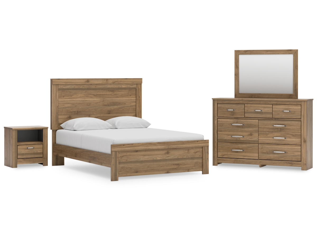 梵天 エースLX Zanbrook Queen Panel Bed with Mirrored Dresser and