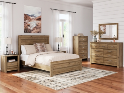 Zanbrook Queen Panel Bed, Brown, large