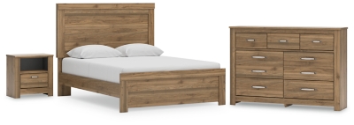 Zanbrook Queen Panel Bed with Dresser and Nightstand, Brown, large