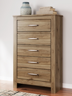 B1367-46 Zanbrook 5 Drawer Chest of Drawers, Brown sku B1367-46