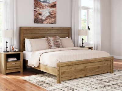 Zanbrook King Panel Bed, Brown, rollover
