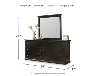 Maribel Dresser and Mirror, Black, large