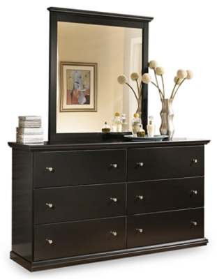 APK-B138-DM Maribel 6 Drawer Dresser and Mirror, Black sku APK-B138-DM