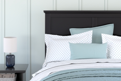 Maribel Full Panel Headboard, Black, rollover