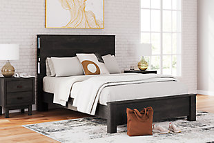 Toretto Queen Panel Bookcase Bed, Charcoal, rollover