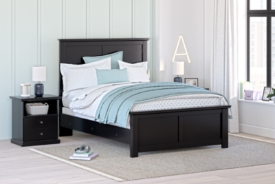 Maribel Twin Panel Bed, Black, large