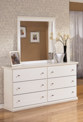 Bostwick Shoals 6 Drawer Dresser and Mirror, White