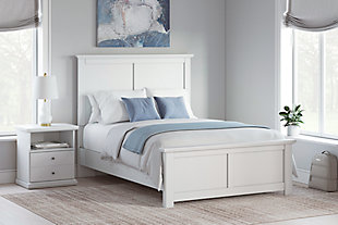 Bostwick Shoals Full Panel Bed, White, rollover