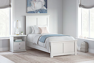 Bostwick Shoals Twin Panel Bed, White, rollover