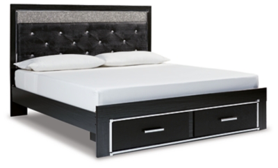 Kaydell King Upholstered Panel Storage Platform Bed with Mirrored Dresser and Chest image 22