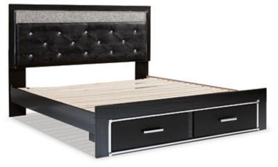 Kaydell King Upholstered Panel Storage Platform Bed with Mirrored Dresser and Chest image 21