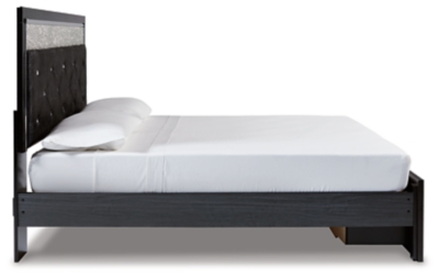 Kaydell King Upholstered Panel Storage Platform Bed with Mirrored Dresser and Chest image 19