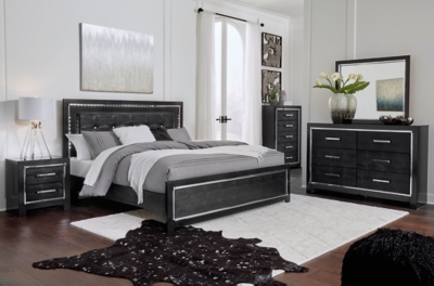 APG-B1420KBDM Kaydell King Upholstered Panel Bed with Mirrored D sku APG-B1420KBDM