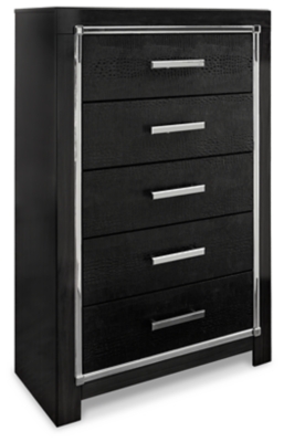 Kaydell King Upholstered Panel Storage Platform Bed with Mirrored Dresser and Chest image 18