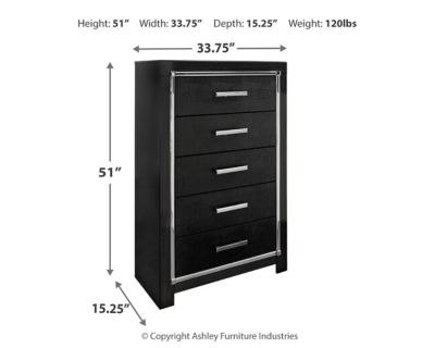Kaydell Chest of Drawers, Black, large