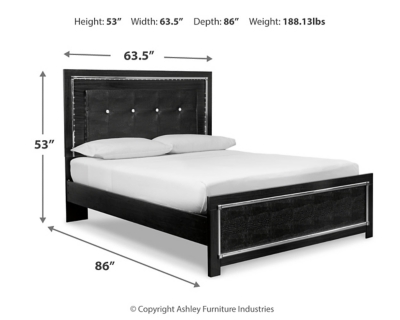 Kaydell Queen Upholstered Panel Bed, Black, large
