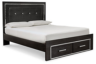 Kaydell Queen Panel Bed with Storage, Black, large