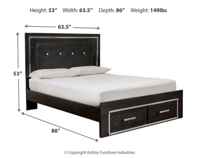 Kaydell Queen Panel Bed with Storage, Black, large