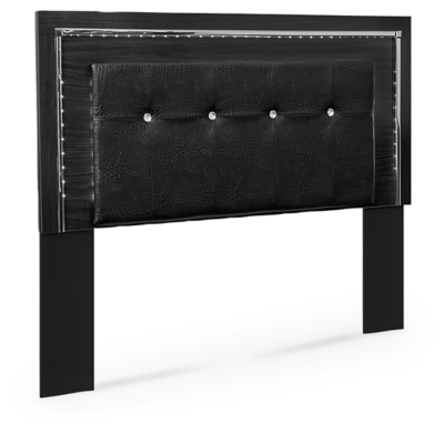 Kaydell Queen Upholstered Panel Headboard, Black, large