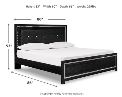 Kaydell King Upholstered Panel Bed, Black, large