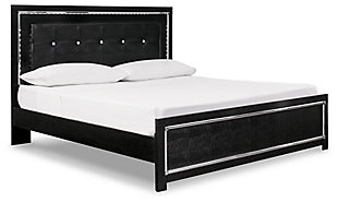 Kaydell King Upholstered Panel Bed, Black, large