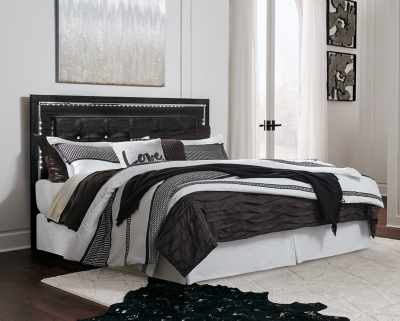 Kaydell King/California King Upholstered Panel Headboard, Black, rollover