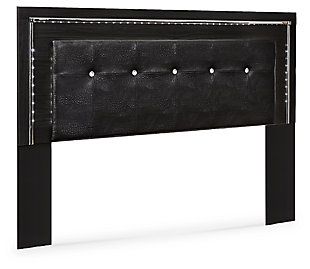 Kaydell King/California King Upholstered Panel Headboard, Black, large