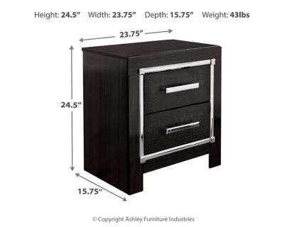 Kaydell Nightstand, Black, large