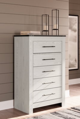 B1446-245 Schoenberg 5 Drawer Chest of Drawers, White sku B1446-245